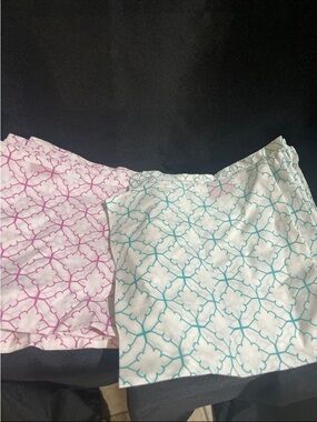 Printed Floral Lattice Table Napkins - Pink & Teal